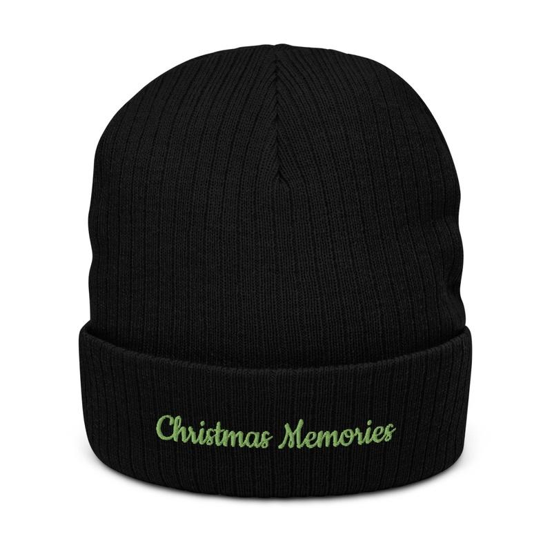 Christmas Memories Ribbed Knit Beanie